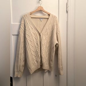Sunday Best Aritzia Lamora Knit Cardigan  (Whisper White colour)
